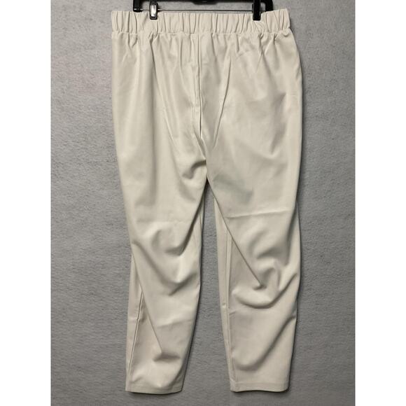 Lisadnyc The Drop Pants Womens 2XL Cream Faux Leather Pull On High Rise Pockets - Picture 9 of 11